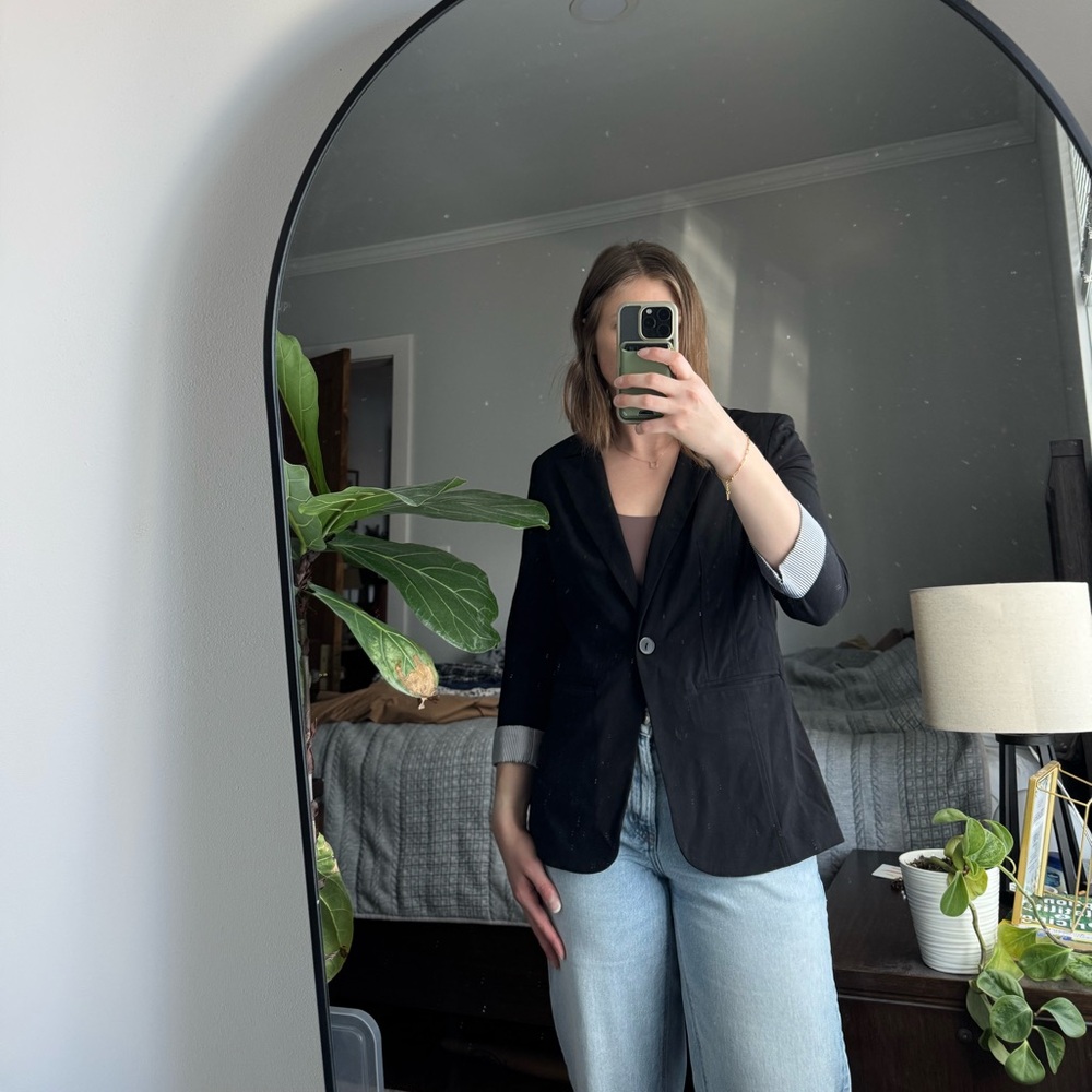 Iz Byer Black Blazer with White Accents